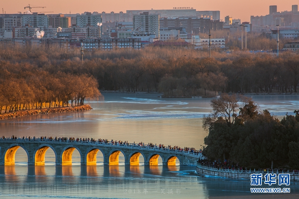 頤和園冬天里的金色陽光