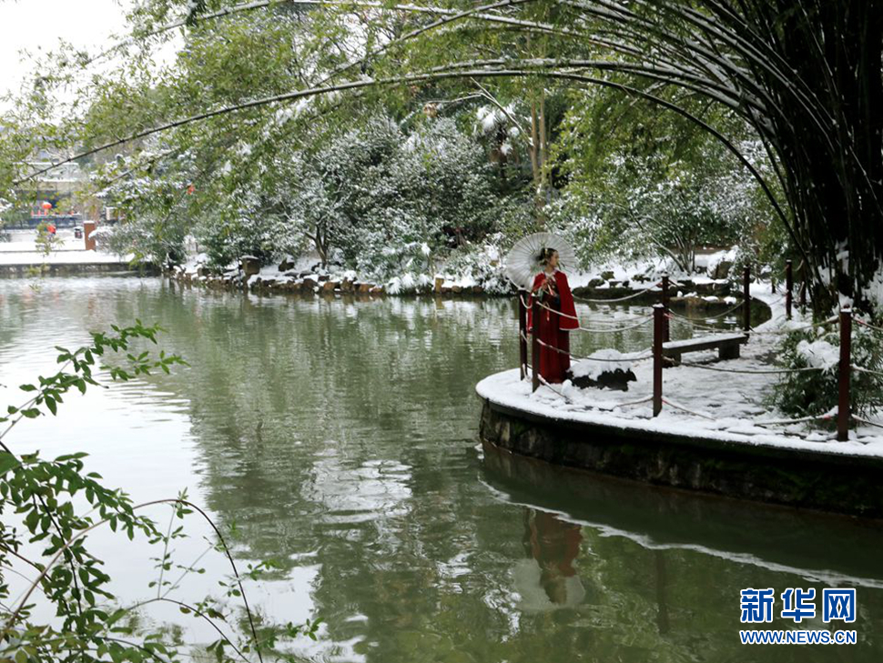 冬天公園美妙雪景