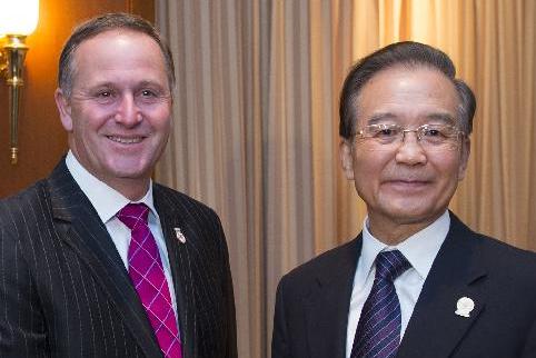 溫家寶會見新西蘭總理約翰&middot;基