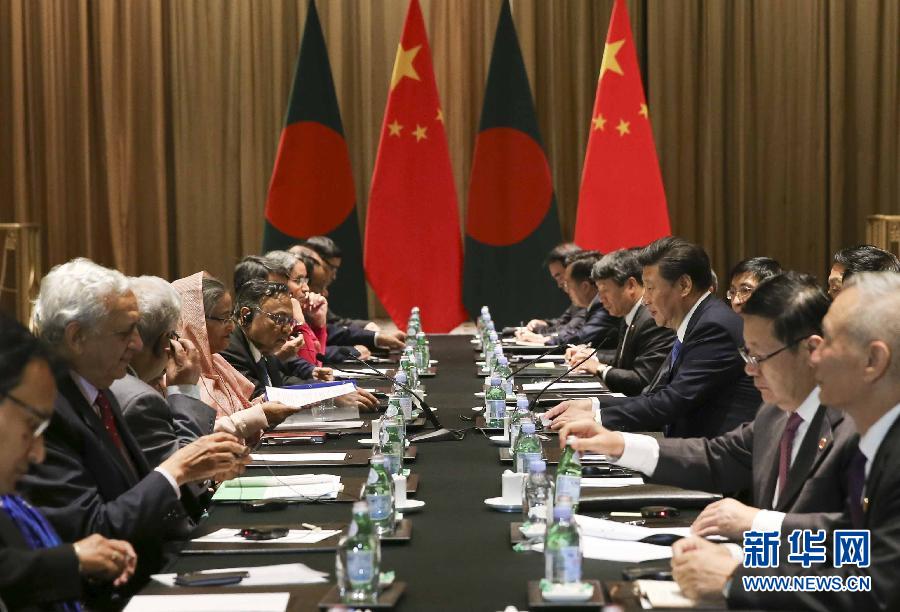 9月26日，國家主席習(xí)近平在紐約會見孟加拉國總理哈西娜。新華社記者蘭紅光攝 