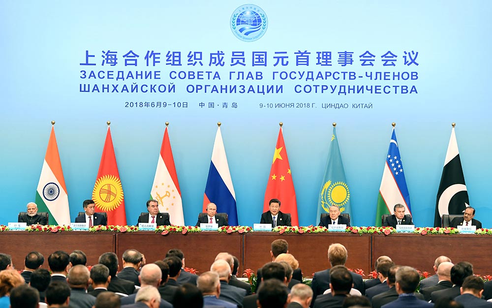 上海合作組織成員國領導人共同會見記者 習近平發(fā)表講話